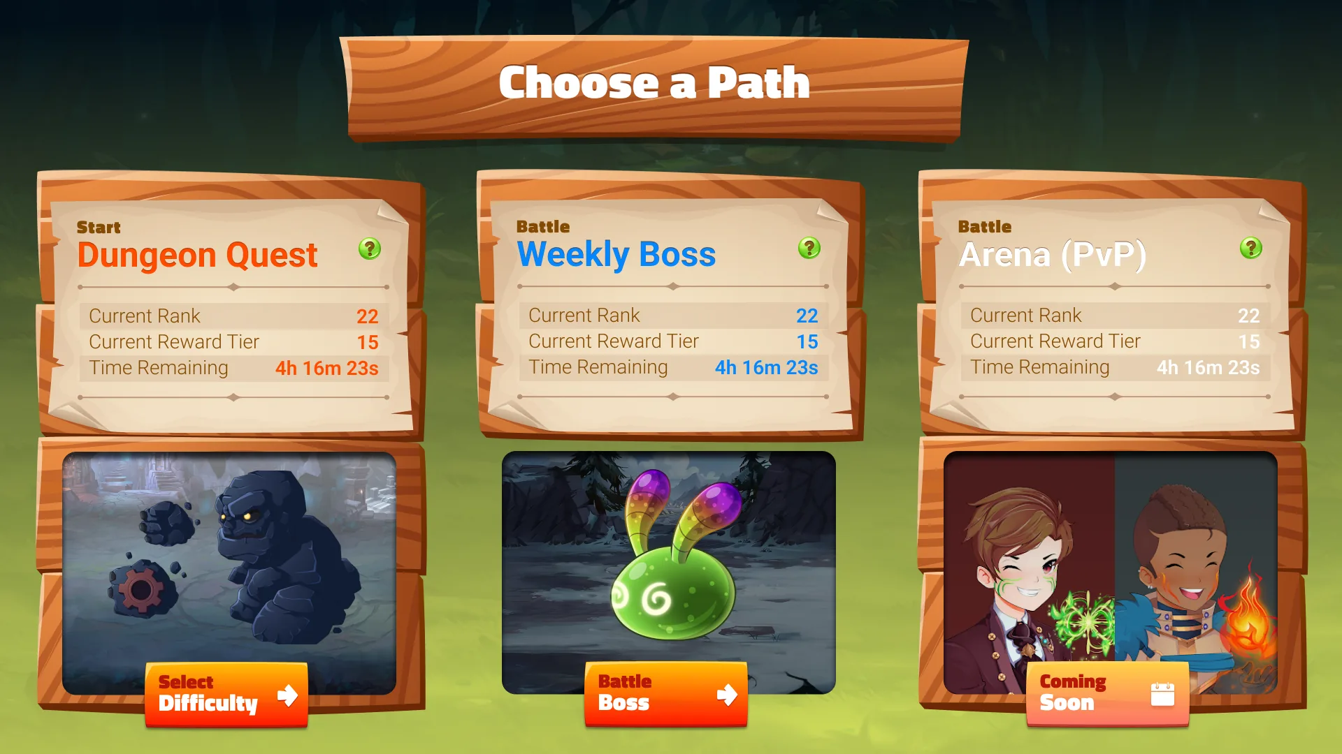 Monster Champions design, screen 4 of 6